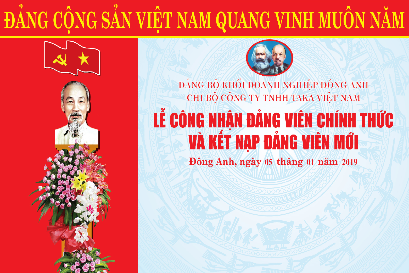 Lễ kết nạp Đảng viên chi bộ Công ty TNHH Taka Việt Nam 2019